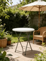 Round Plastic Foldable Table With Metal Legs - Image 16