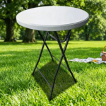Round Plastic Foldable Table With Metal Legs - Image 12