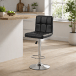 Adjustable Leather Padded Bar Stool - Image 2