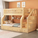 Wooden Kids Double Decker Bunk Bed - Image 9